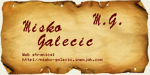 Miško Galečić vizit kartica
